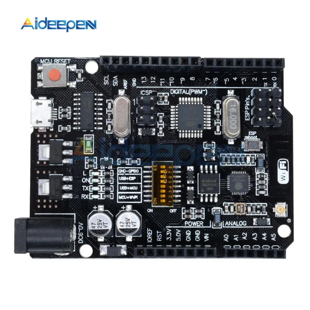 Для WeMos WIFI ATmega328P + ESP8266 (32 Мб памяти) USB для TTL CH340 CH340G макетная плата Arduino NodeMCU UNO R3