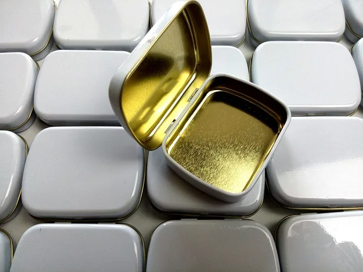 1 упаковка белая жестяная коробка металлическая для хранения мятных жвачек