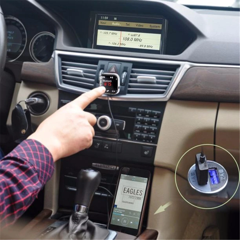 Франшиза автомобильный комплект беспроводной Bluetooth FM передатчик MP3 плеер USB SD ЖК