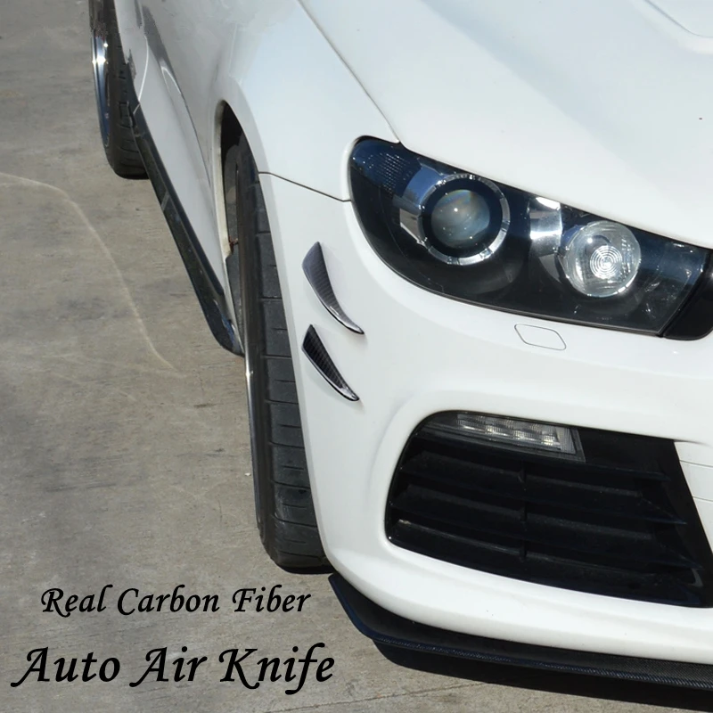 Jual Universal Nyata Carbon Fiber Depan Bumper Spoiler Pisau Udara Dengan Pita Aksesoris Untuk Bmw Benz Volkswagen Vw Golf 4 5 6 7 Angkatan 2