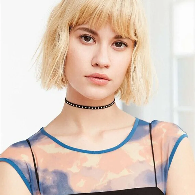 Женские ожерелья с заклепками в стиле панк готические винтажные черные