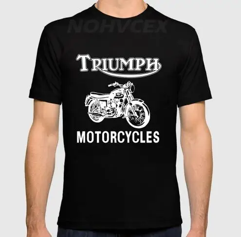 Новая модная летняя футболка с коротким рукавом для мотоцикла TRIUMPH, мужская хлопковая Повседневная футболка с коротким рукавом, джемпер, брендовая одежда - Цвет: Черный
