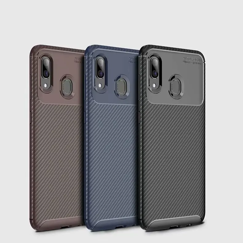 Чехол для Samsung Galaxy A30 A20 A10 мягкий силиконовый ударопрочный чехол из углеродного