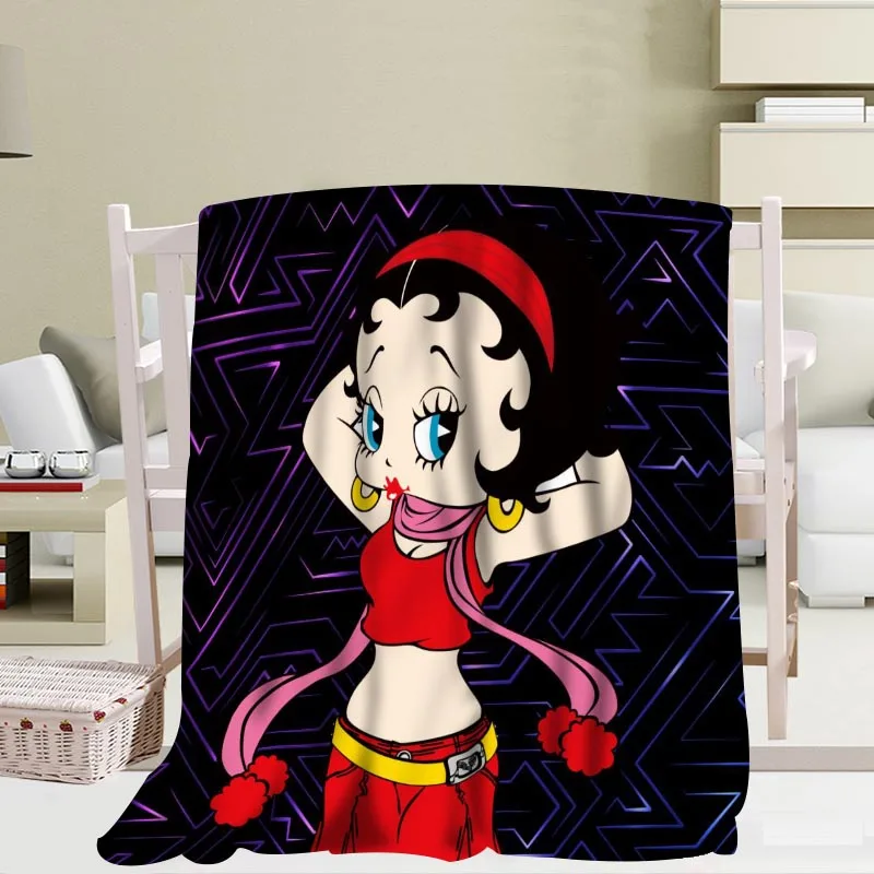 P+ Betty Boop одеяло мягкое DIY диван-кровать пледы одеяло детское взрослое теплое пользовательское одеяло размер 56x80Inch50X60Inch40X50Inch - Цвет: 1