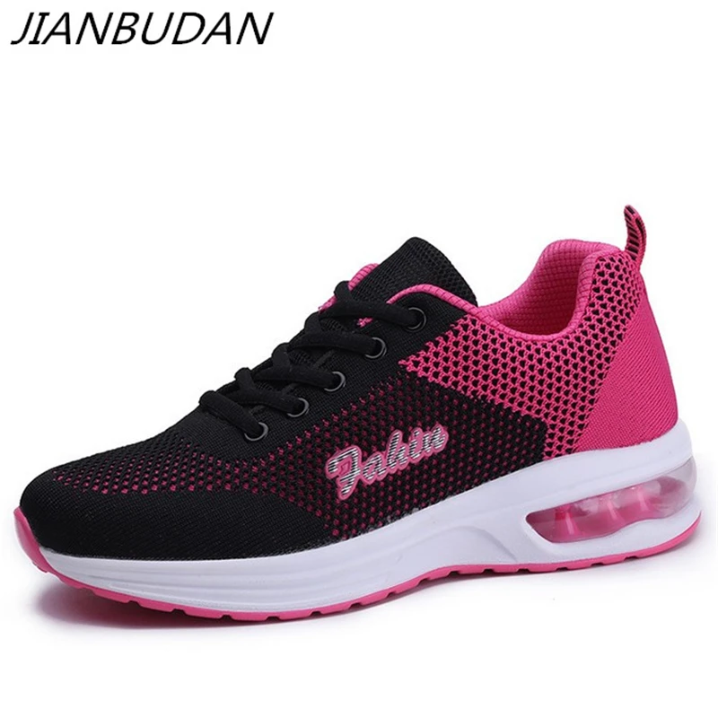 

JIANBUDAN Breathable Leisure Women's sneakers mesh flat Sneakers comfortable spring Walking shoes Lightweight Female shoes