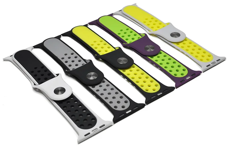 Дышащий силиконовый спортивный ремешок для Apple Watch 5 4 3 2 1 42 мм 38 мм резиновый ремешок для Nike+ Iwatch 5 4 3 40 мм 44 мм