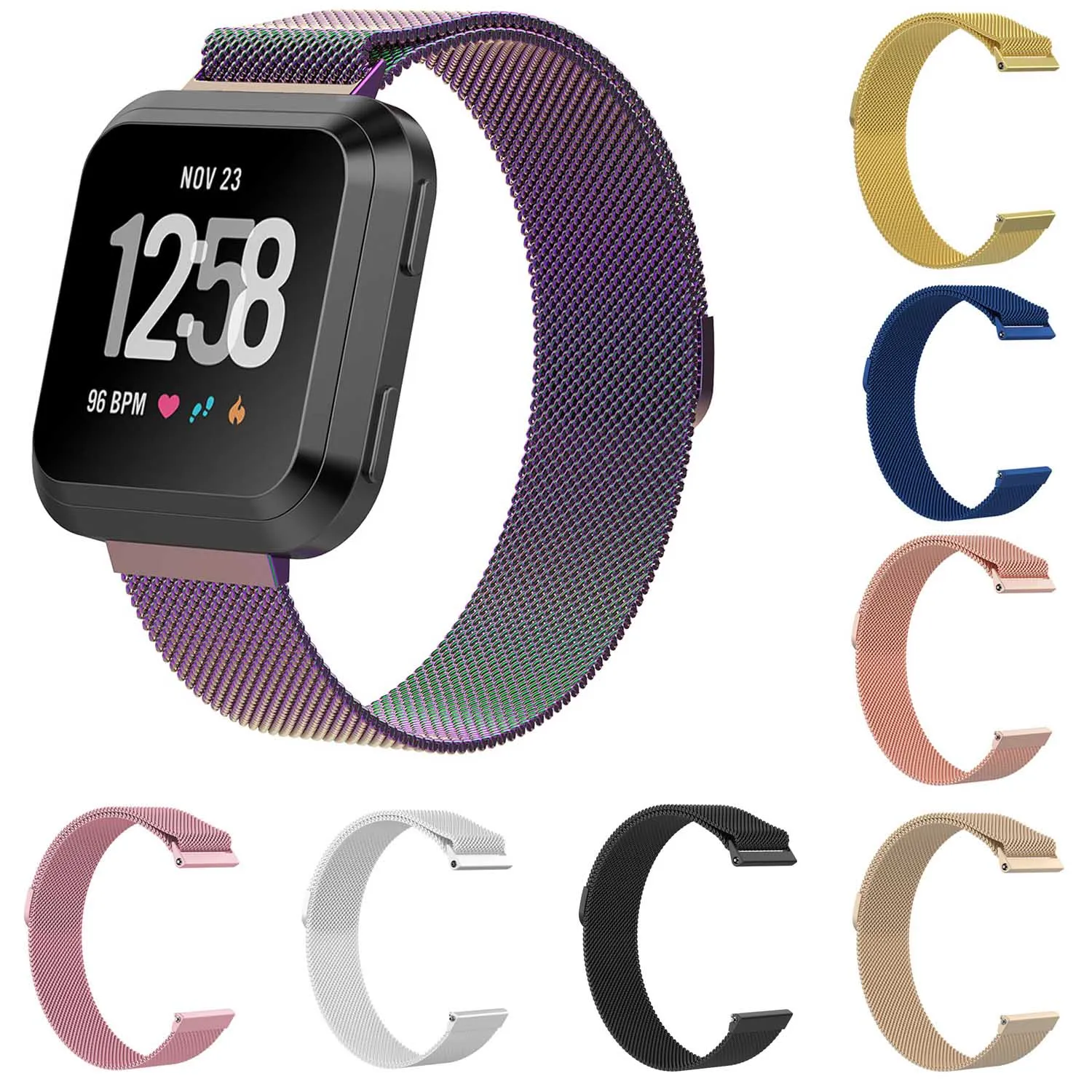 Ремешок с магнитной застежкой и сетчатой петлей для Fitbit Versa ремешок часов из