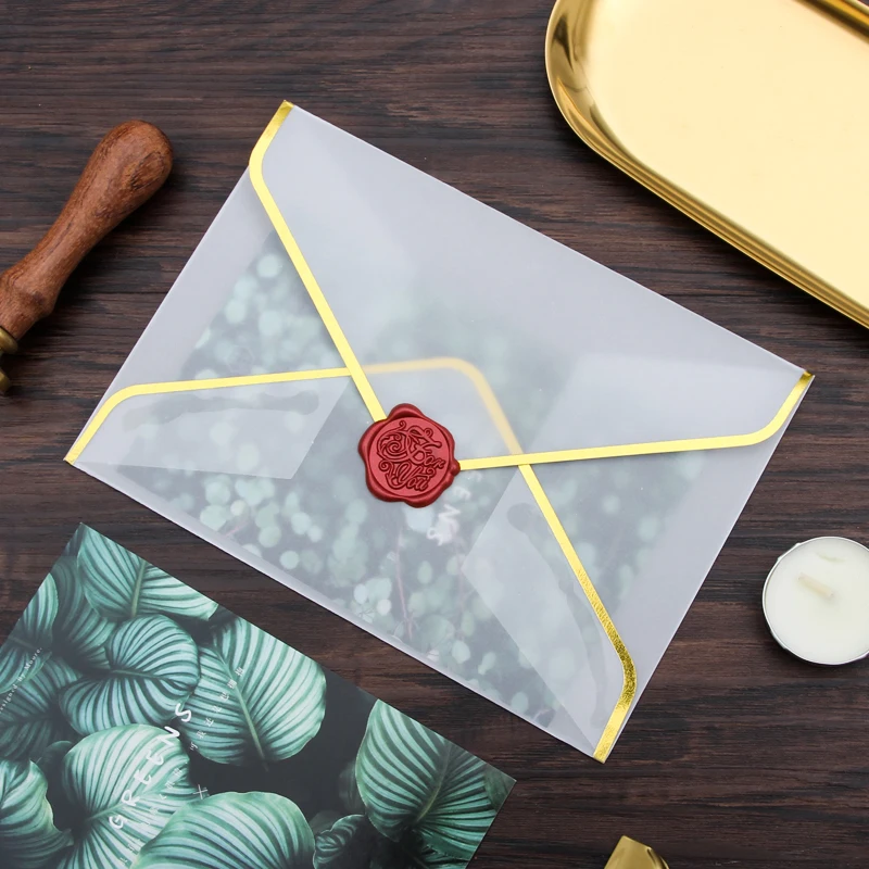 

20pcs/set Sulfuric Acid Paper Envelope Translucent Bronzing Envelope For Postcard Gifts Card Packaging Office Gifts Stationary