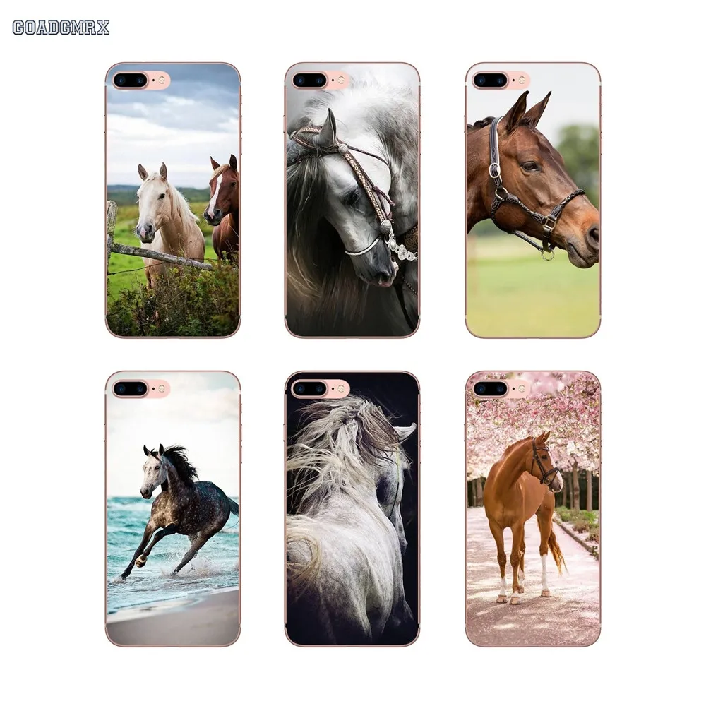 Мягкие прозрачные чехлы для iPhone 6 6S 7 8 Plus X XS MAX XR 4 4S 5 5S SE 5C андалузская лошадь