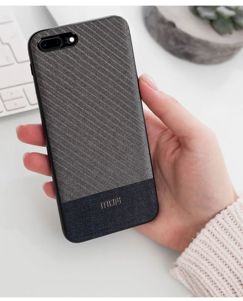 Чехол для iphone 8 Plus Mofi для iphone 7 Plus чехол Чехол деловой костюм ткань для iphone 8 чехол темный для iphone 7 Чехол