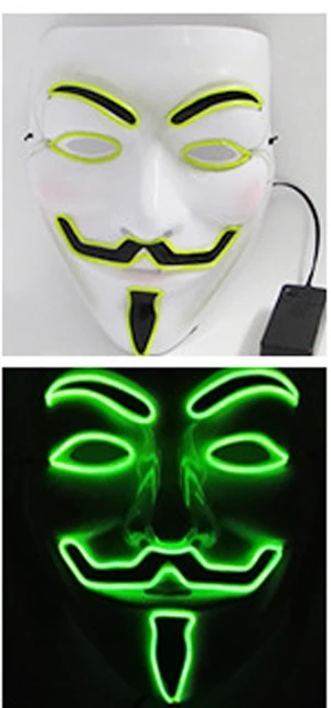 green Светодиодный шлем маска DIY EVA DJ Marshmallow EL Wire cosplay Prop маска для Хэллоуина маска для всего лица для косплея реквизит для Хэллоуина вечерние барные маски - Цвет: green