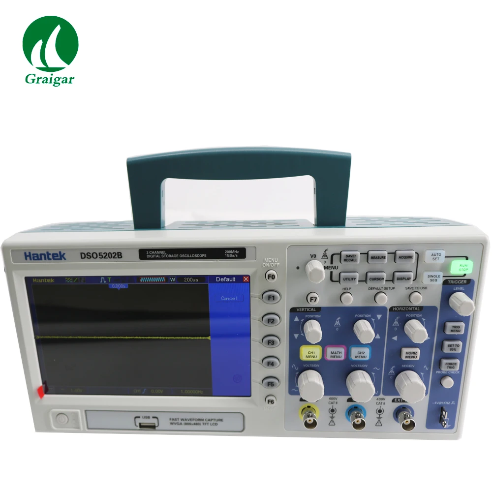 

DSO5202B Digital Oscilloscope 2 Channels 200Mhz Handheld Portable LCD USB Oscilloscopes 1GSa/s Real Time Sample Rate