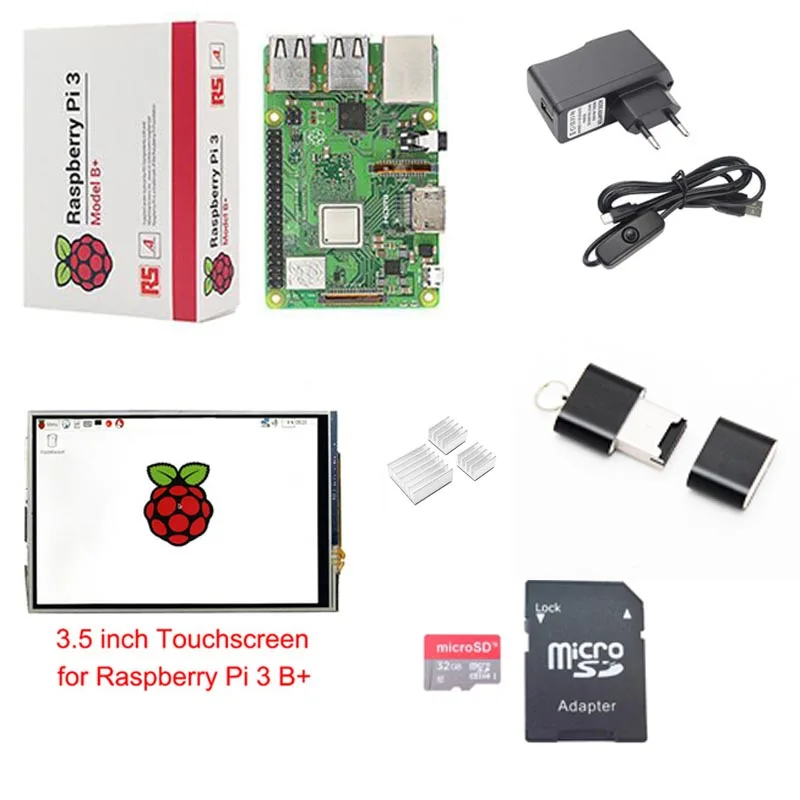 Raspberry Pi 3 Model B + стартовый комплект 5 дюймовый ЖК-дисплей с сенсорным экраном чехол