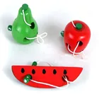 Обучающие игрушки Монтессори, забавные деревянные игрушки, червь, едят фруктов, яблоки, груши, обучающие игрушки для детей, подарок MU992228