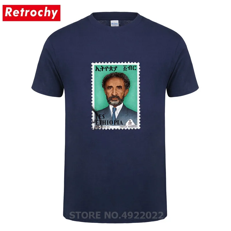 Винтажная Футболка Haile Selassie Emperor футболка Jah Rastafari Reggae мужская повседневная с