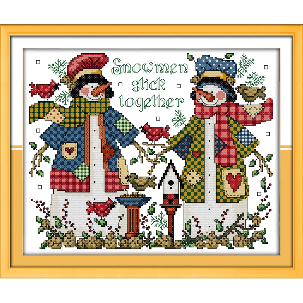 

Everlasting Love Christmas Snowman (5) Ecological Cotton Chinese Cross Stitch Kits Counted Stamped 14CT New Year Sales Promotion