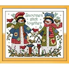 Everlasting Love Christmas Snowman (5) Экологичный хлопковый Китайский Набор для вышивки крестиком Счетный штамп 14CT Акция на новый год