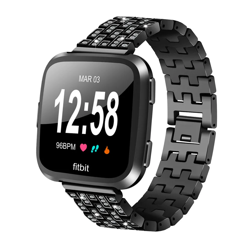 Металлический ремешок для часов Fitbit умные часы Versa Браслет сменный со стразами