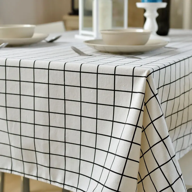 Высококачественная японская Классическая скатерть в клетку для дома отеля