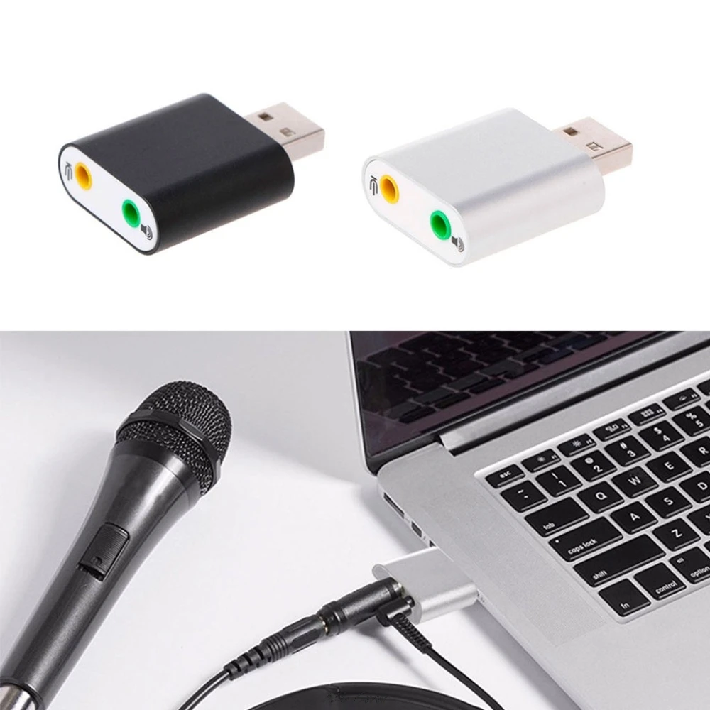 1 шт. новый алюминиевый USB 2 0 Внешний 3D стерео 7 канал 3 5 мм Aux Выход usb Аудио Звуковая