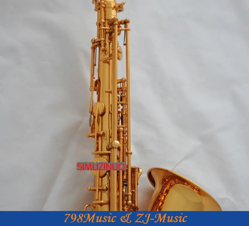 Золотой C мелодия саксофон Sax High F# Абалон ключи Бесплатный чехол