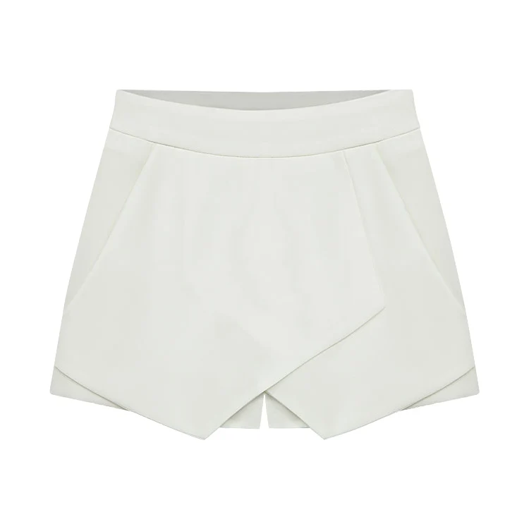 DK28 White VISNXGI/Новинка; модные черные, белые, синие шорты; Асимметричные шорты с геометрическими фигурами; Узкие повседневные Прямые шорты-шаровары - Цвет: DK28 White
