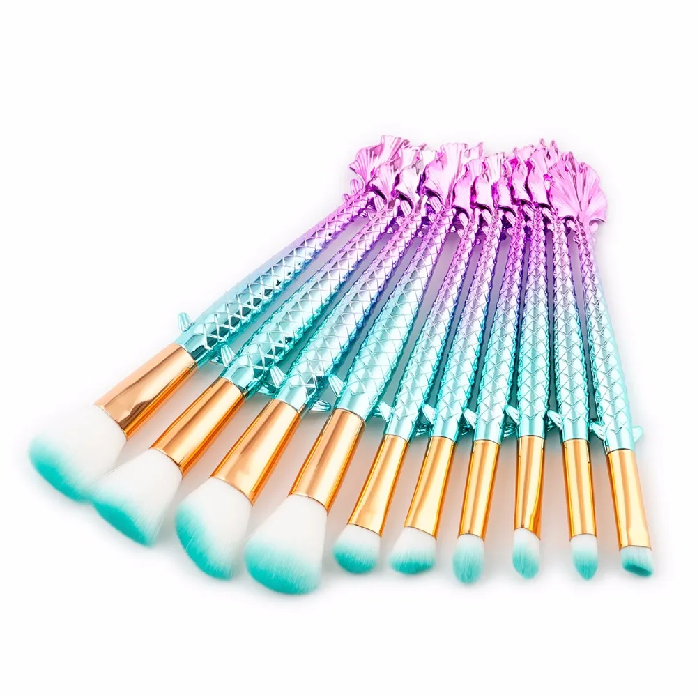 10 шт. Русалка Макияж Расчёски для волос комплект Основа макияжа лица смешивания