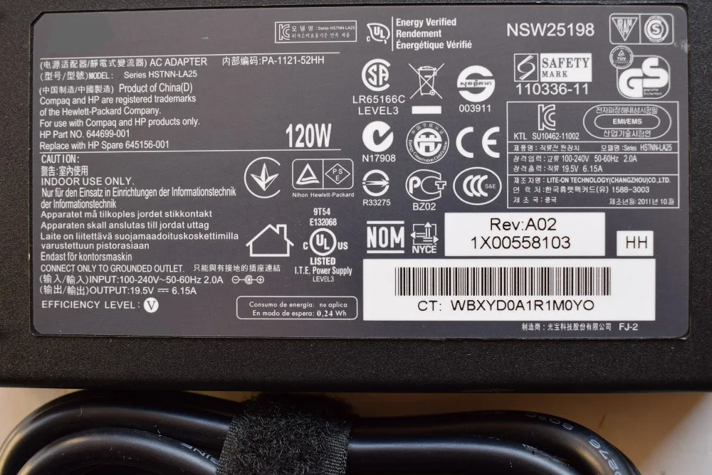 19,5 V 6.15A 120W ноутбук адаптер переменного тока для hp Envy 17t-1000 17t-1100 17t-2000 709984-001 аккумулятор большой емкости DV6 HSTNN-DA25 LA25 Тетрадь Зарядное устройство