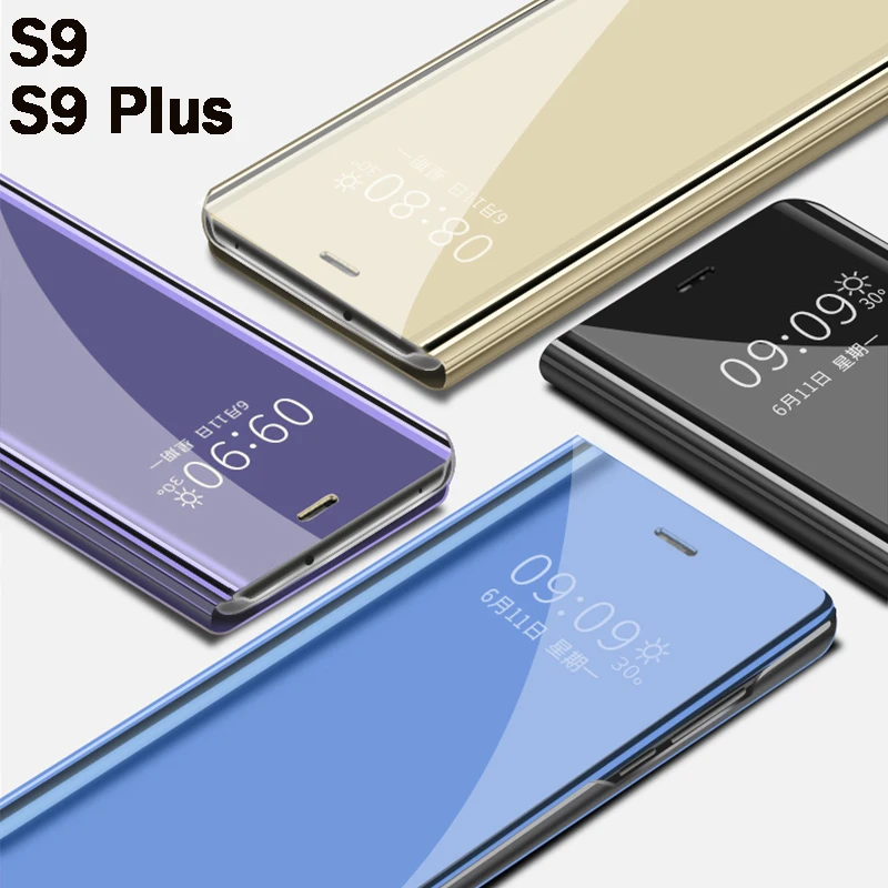 Флип-чехол для смартфона с зеркальным покрытием чехол Samsung galaxy S9 Plus S 9 S9Plus жесткие