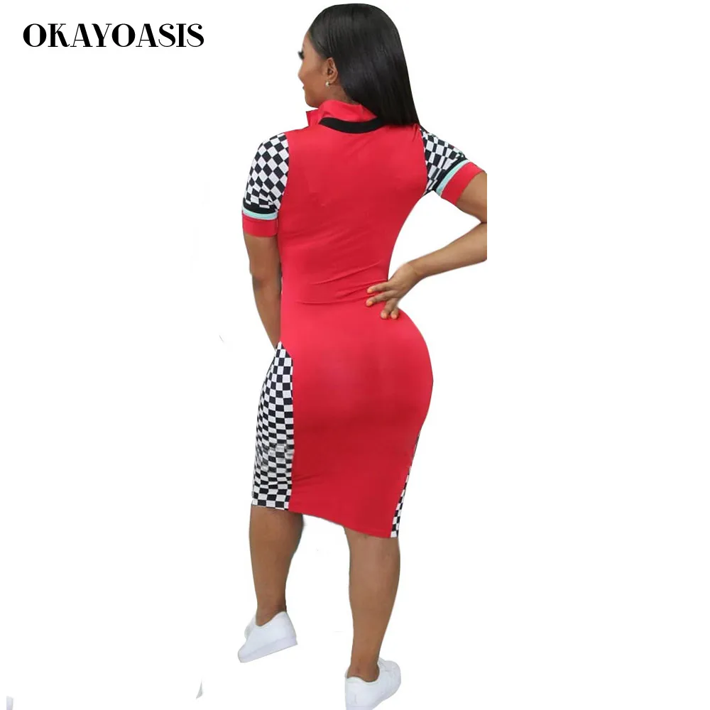 Летнее платье OKAYOASIS новинка 2018 года женская одежда сарафан на молнии с V-образным