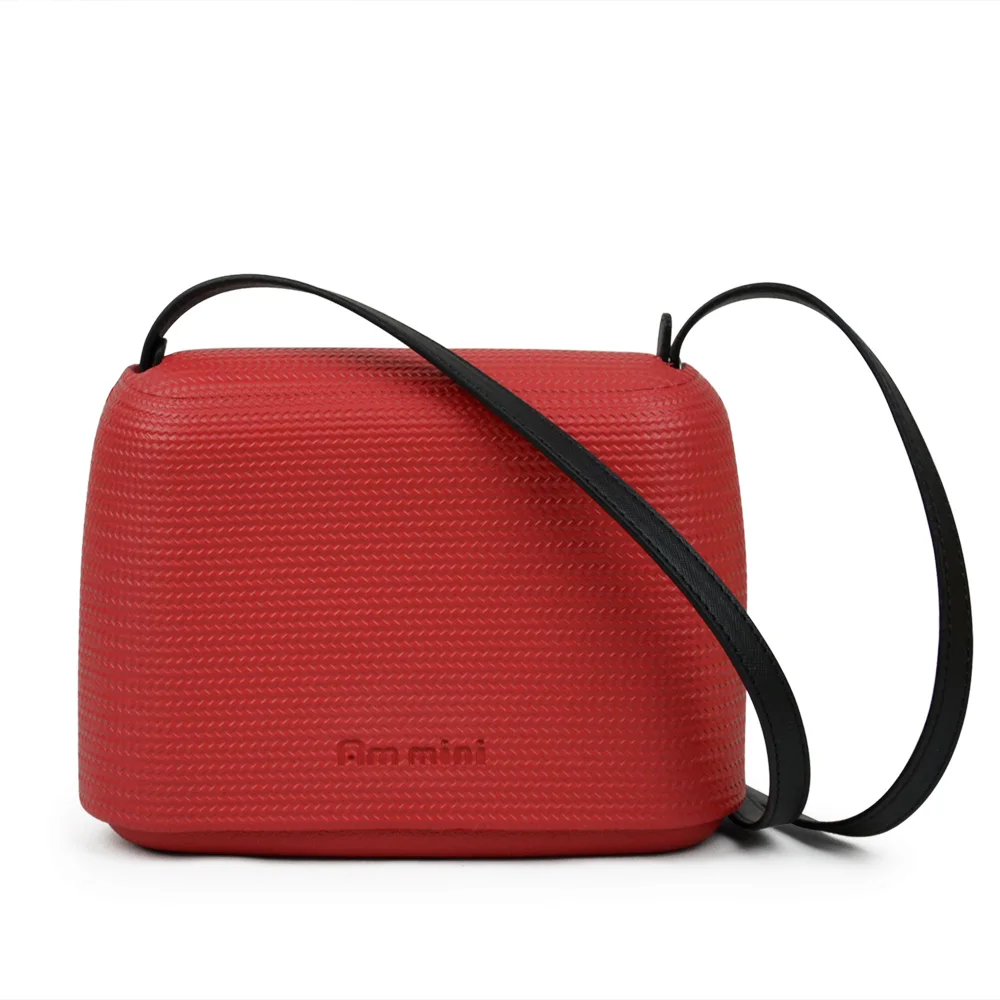Red AMbag Obag стильная Водонепроницаемая мини сумка с круглым карманом конфетного цвета с кожаным ремешком на ремне женская сумка из силикагеля с клапаном - Цвет: Red