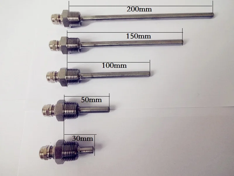Thermowell. Длина 30/50/100/150/200 мм нить 1/2 &quot(DN15) Нержавеющая сталь 304 ручный термометр