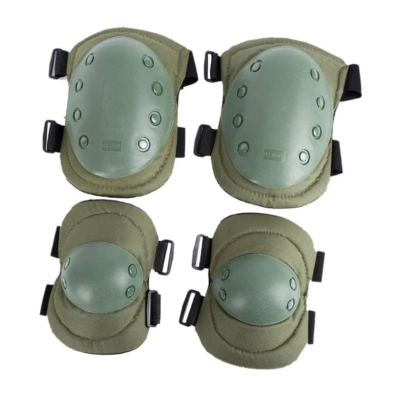 QJ0317JG Экипировка, спортивные Военные наколенники, Налокотники и наколенники, 4 шт., набор тактических защитных подушечек для взрослых - Цвет: QJ0317JG