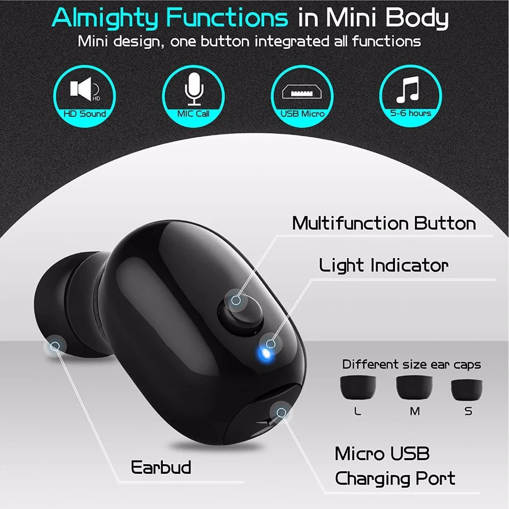 Водонепроницаемые bluetooth-наушники, мини-невидимые беспроводные наушники, плотно прилегающие к уху автомобиля с микрофоном для душа вождения спорта