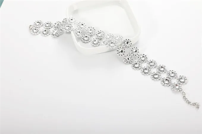 Bling из циркона квадратной колье чокер с украшением в виде цветка для свадьбы
