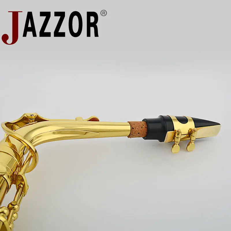 Профессиональный альт-саксофон JAZZOR JYAS-E100G E плоский с бакелитовым мундштуком