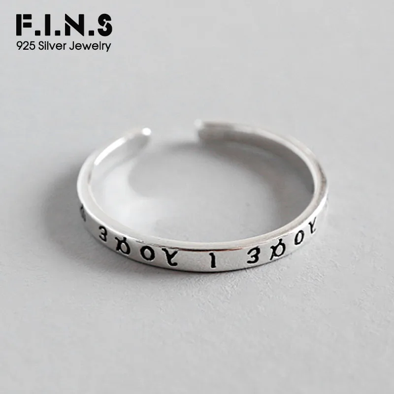 F.I.N.S S925 Серебряное ретро кольцо с буквами простое креативное составное греческое