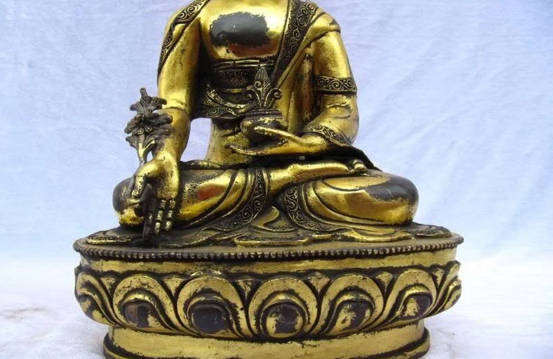 13 непальская Будда Шакьямуни Статуя медная бронзовая позолота сидя статуя Будды