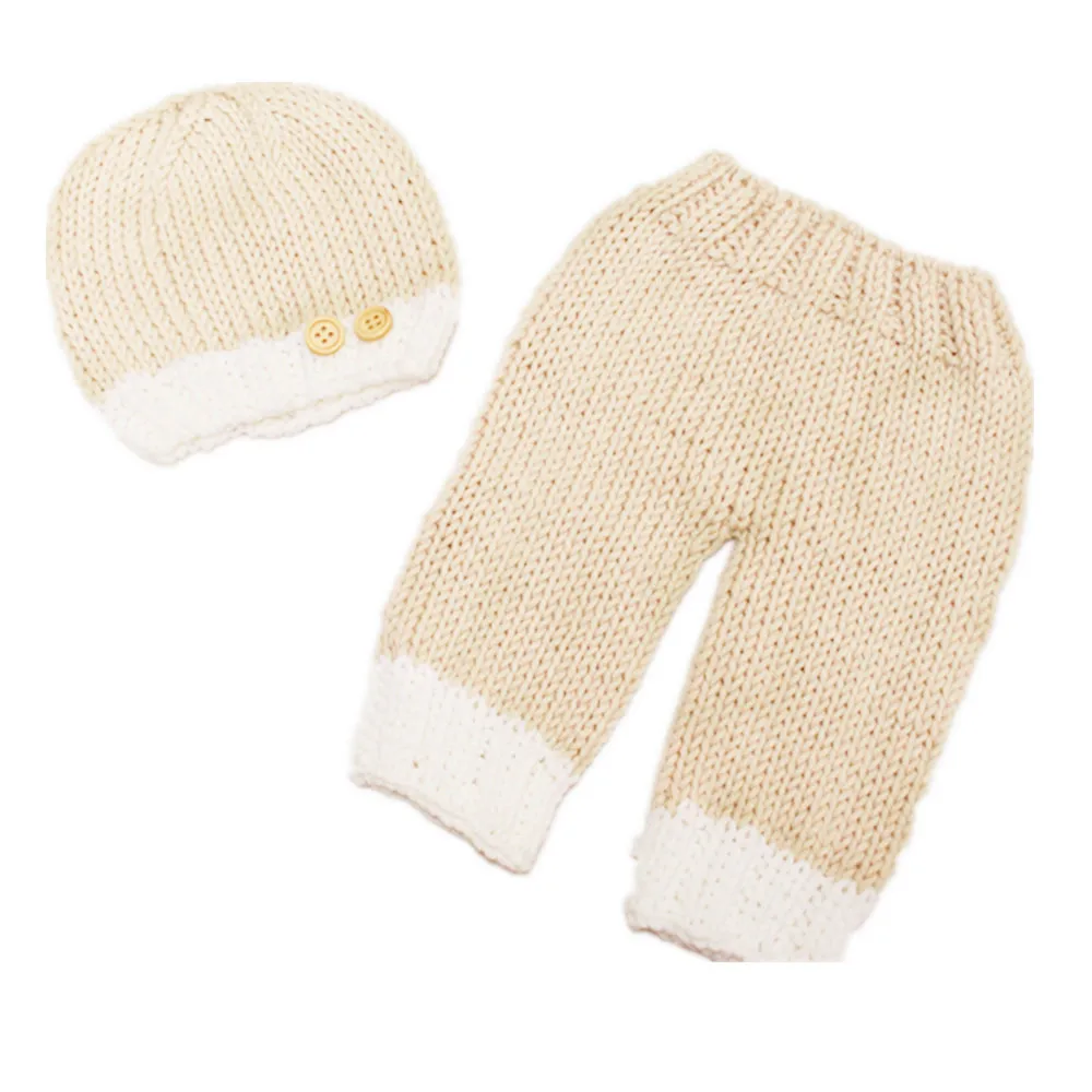 Неонатальная бежевая шерстяная одежда прекрасный реквизит для фотосъемки Мини