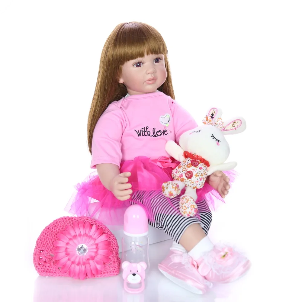 KEIUMI прекрасный Reborn Baby Menina 24 ''Реалистичная принцесса мягкий силиконовый Reborn Baby Dolls 60 см DIY игрушка для детей роскошные наборы подарок