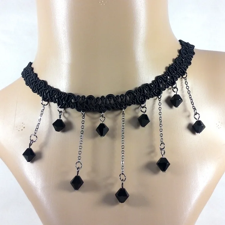 necklace Гражданская война Викторианский 3 шт. бальное платье Южная Белль тартан платье женщин Хэллоуин костюм - Цвет: necklace
