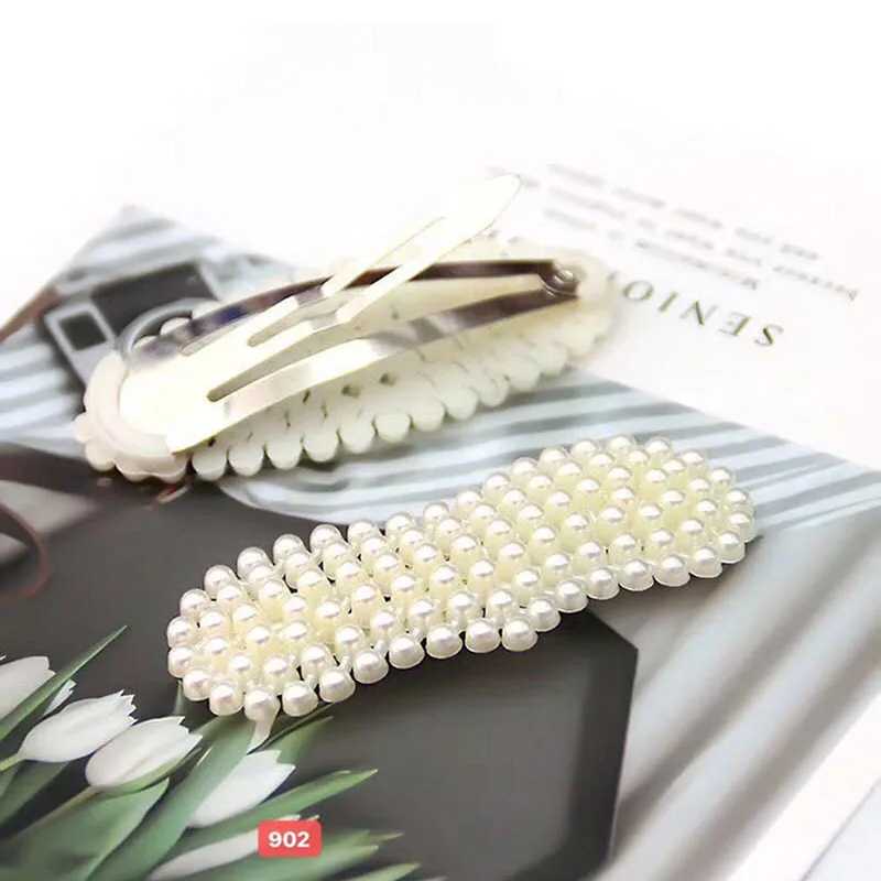 2PCS Pearl Hairpins Hairgrip Hair Clips for Women Barrettes Her Accessories Women Girls Fashion Hair Styling toka - Цвет: 902