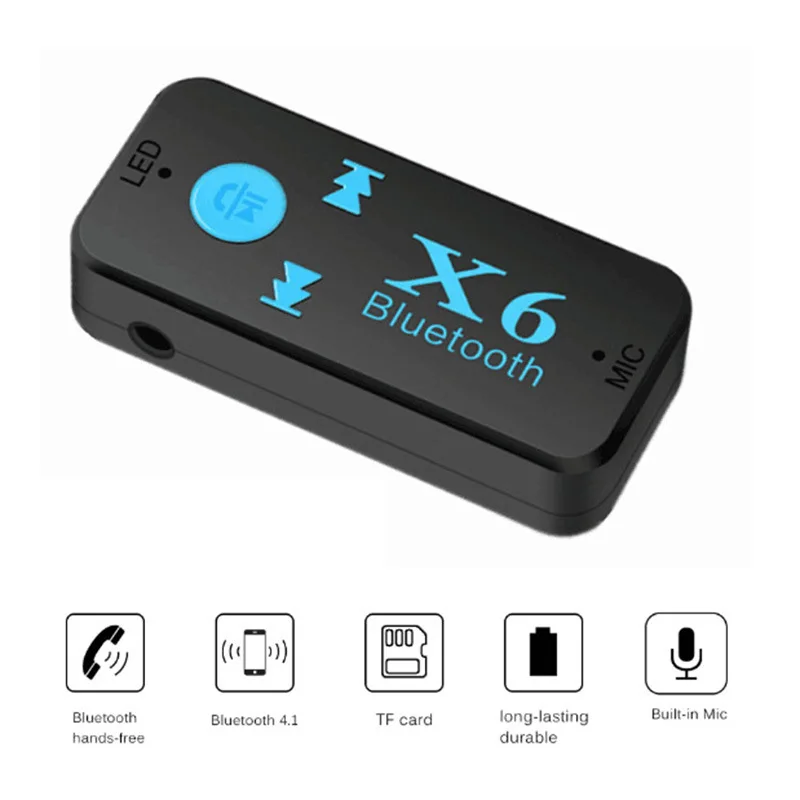Bluetooth X6 беспроводной автомобильный аудио стерео 3 0 приемник с микрофоном Aux 5 мм