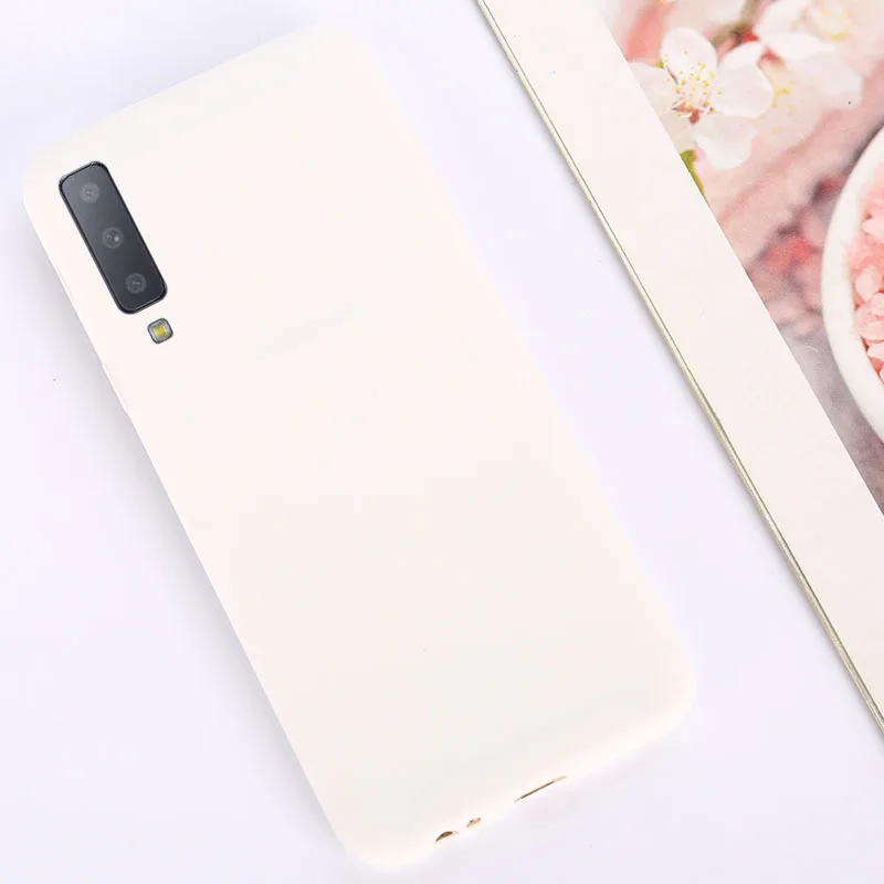 White Карамельный цвет чехол для samsung Galaxy S10 A10 A50 A30 A70 A40 A20 A60 A6 A8 A7 S8 S9 плюс Note10 8 9 силиконовый матовый ТПУ чехол - Цвет: White