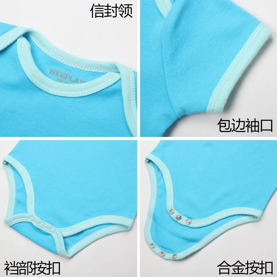 Male and female baby coveralls summer cotton short sleeve triangle package fart Romper newborn clothes thin clothing | Канцтовары для