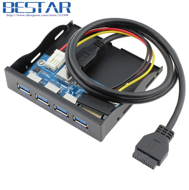 Для ПК внутренний 3 5 дюймовый флоппи накопитель BaySuper Speed Gbps19 + 1Pin 20 Pin 4 порта USB 0