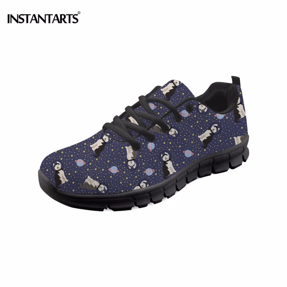 INSTANTARTS Students Breathable Running Shoes Space Siberian Husky Print Girls Lace Up Sneakers Outdoor Walking Jogging | Спорт и