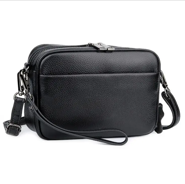 Винтажный клатч из натуральной кожи, роскошные женские сумки-мессенджеры, дизайнерские сумки на плечо, женские вместительные сумки Mujer - Цвет: Черный