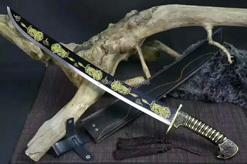 Ручная работа 1095 лезвие из высокоуглеродистой стали Острый китайский KungFu Broadsword