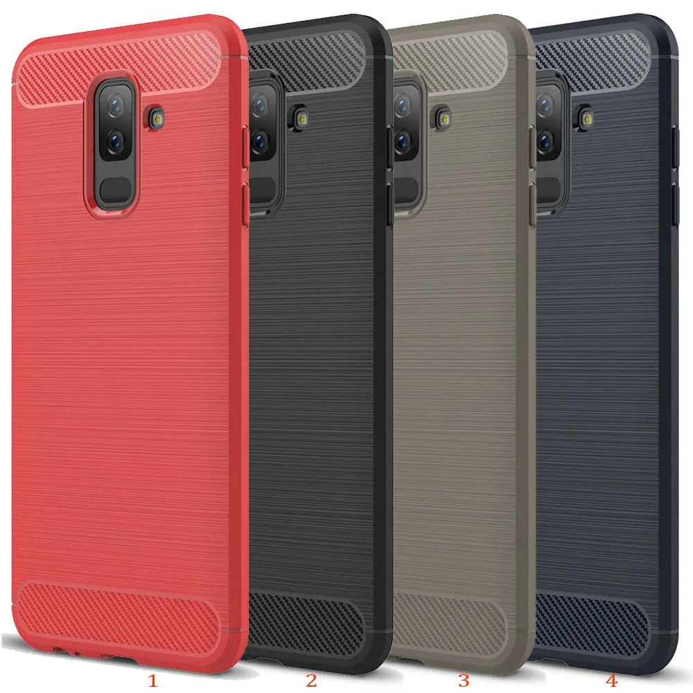 100 шт. углеродного волокна защитный чехол Обложка TPU силиконовый для Samsung Galaxy J2 Pro J3